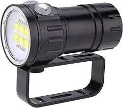 Luz De Mergulho Camrusic, Lanterna De Mergulho 28800 Lúmen Ipx8 à Prova Dwaterproof água Luzes De Mergulho 500 M 7 Modos Lanterna Subaquática De ângulo De Feixe Largo De 120 Graus Para Mergulho Ao Ar