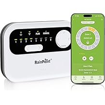 RAINPOINT Sprinkler Controller 8 Zone, Local Weather-Based Smart Irrigation Controller, WiFi Sprinkler Timer for Sprinkler System, Yard, Lawn
