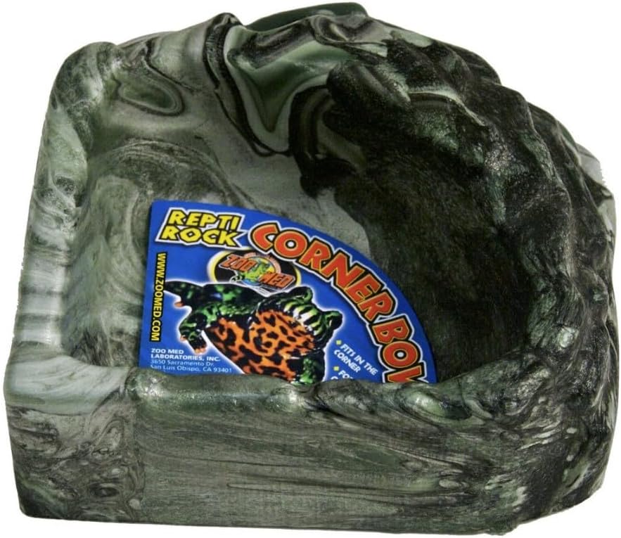 Zoo Med Repti Rock Corner Bowl Large (9" Long x 9" Wide) - Pack of 12