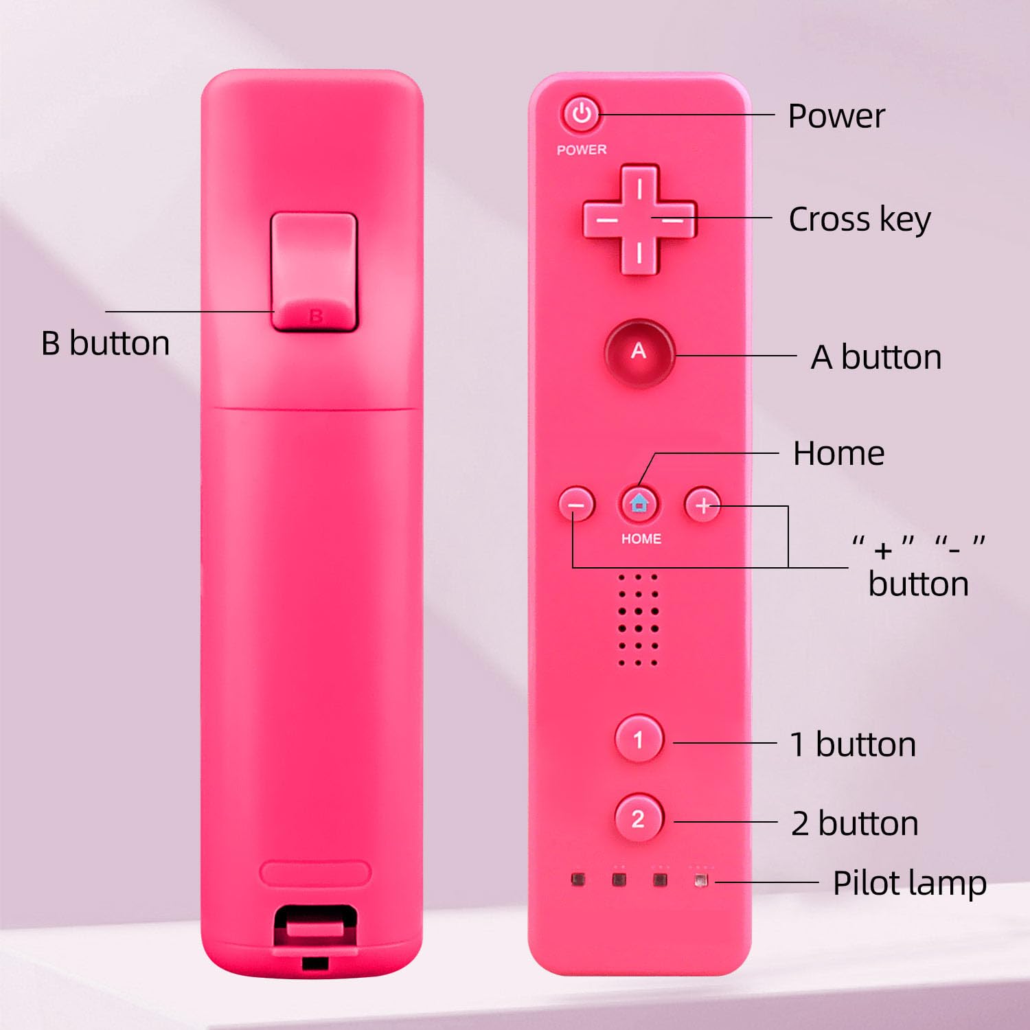 OSTENT Sensore di Movimento Controller Remoto Senza fili Bluetooth per Nintendo Wii/Wii U Console Game Colore Rosa