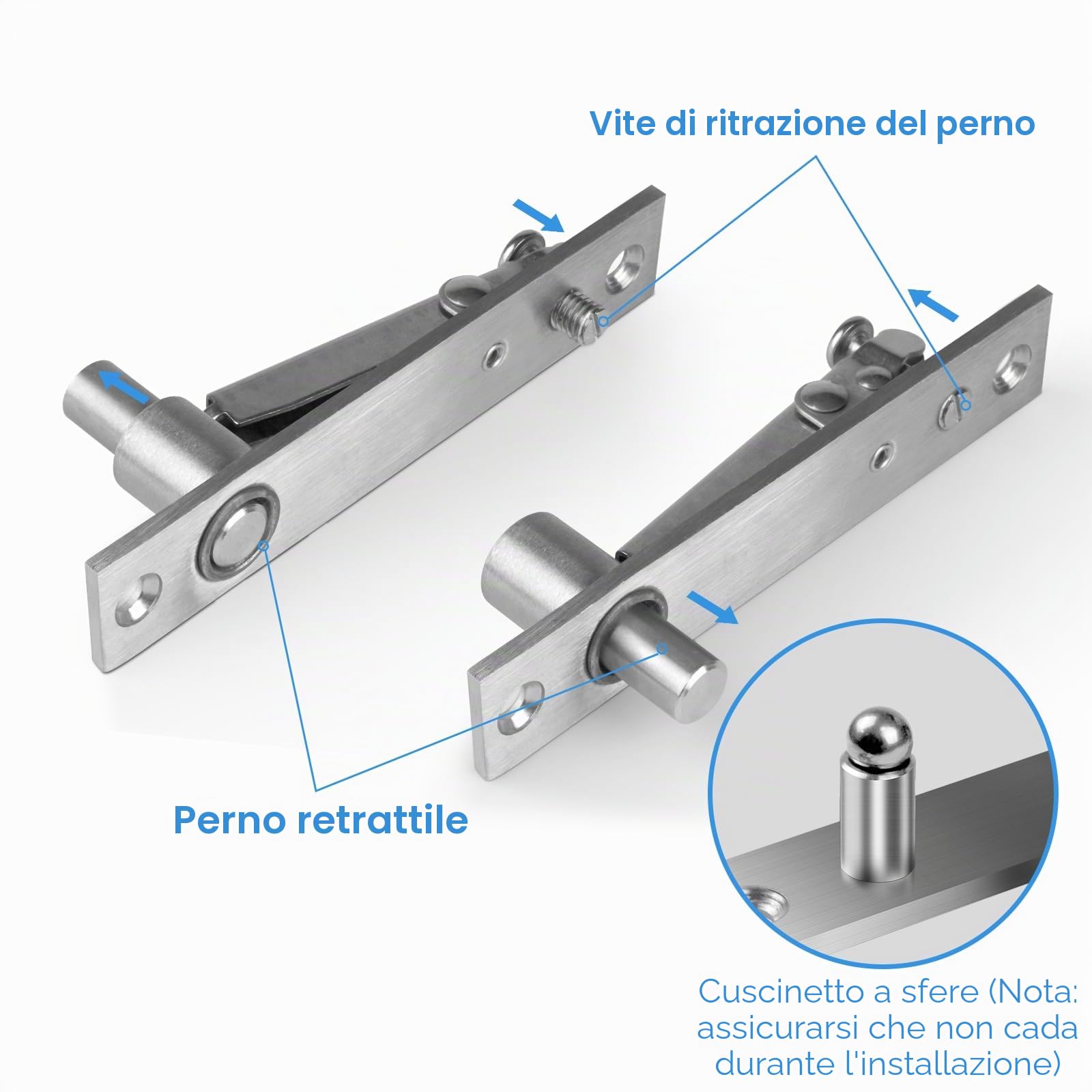 Cerniera girevole, resistente, per porta nascosta, libreria, cerniera per porta segreta in legno, rotazione di 180 gradi, sistema di cerniera invisibile in acciaio inox, a forma di L