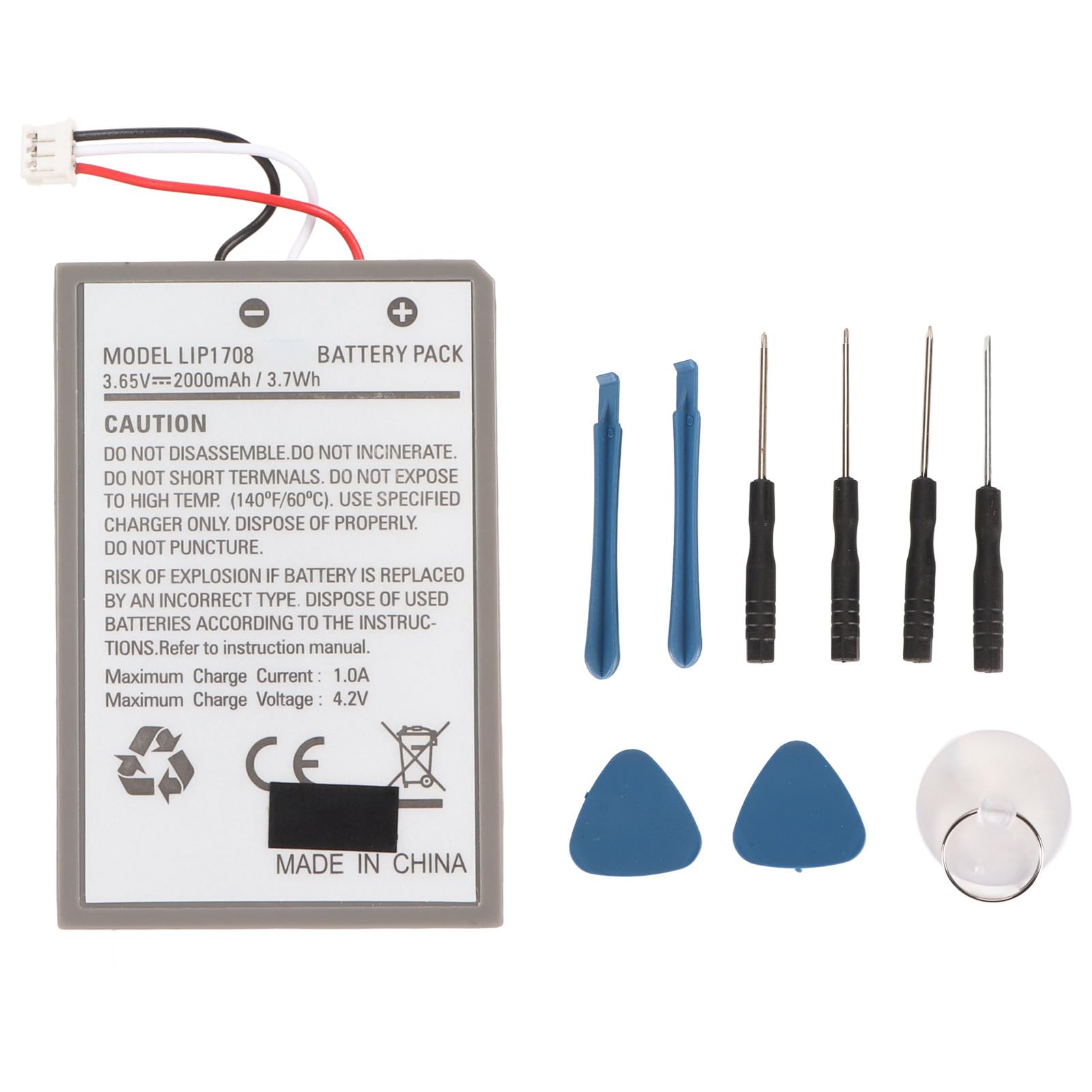Ersatzakku für PS5-Controller, 3,65 V 2000 MAh Lithium-Ionen-Akku-Ersatzkits, Wiederaufladbarer Gamecontroller-Akku für PS5 Dual Sense CFI ZCT1W Wireless Controller