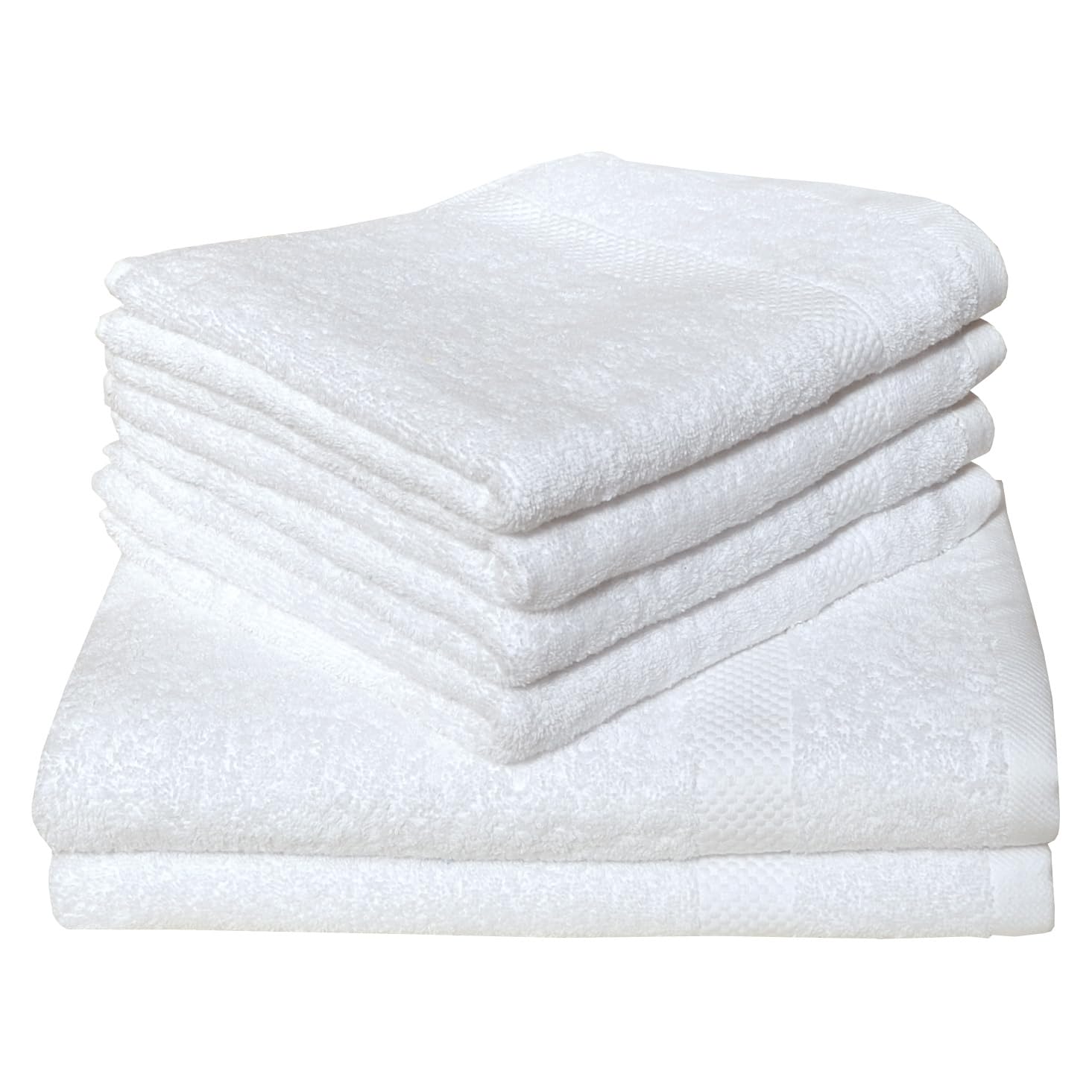 Serviettes éponge Dyckhoff : lot de 6 blanc pour la douche et la toilette