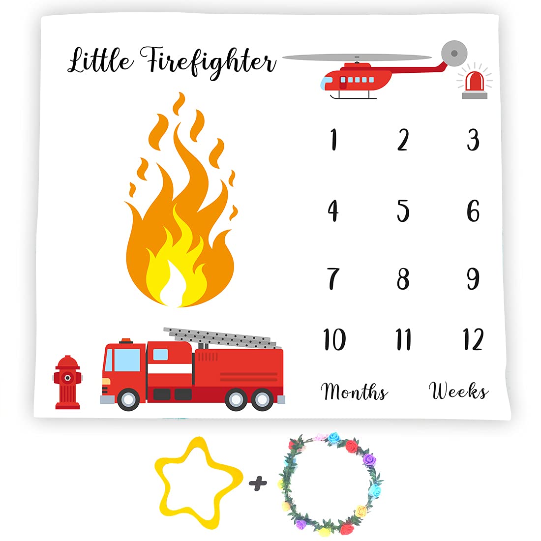 Bats Baby Monthly Milestone Blanket, 48x40in, Soft Flannel