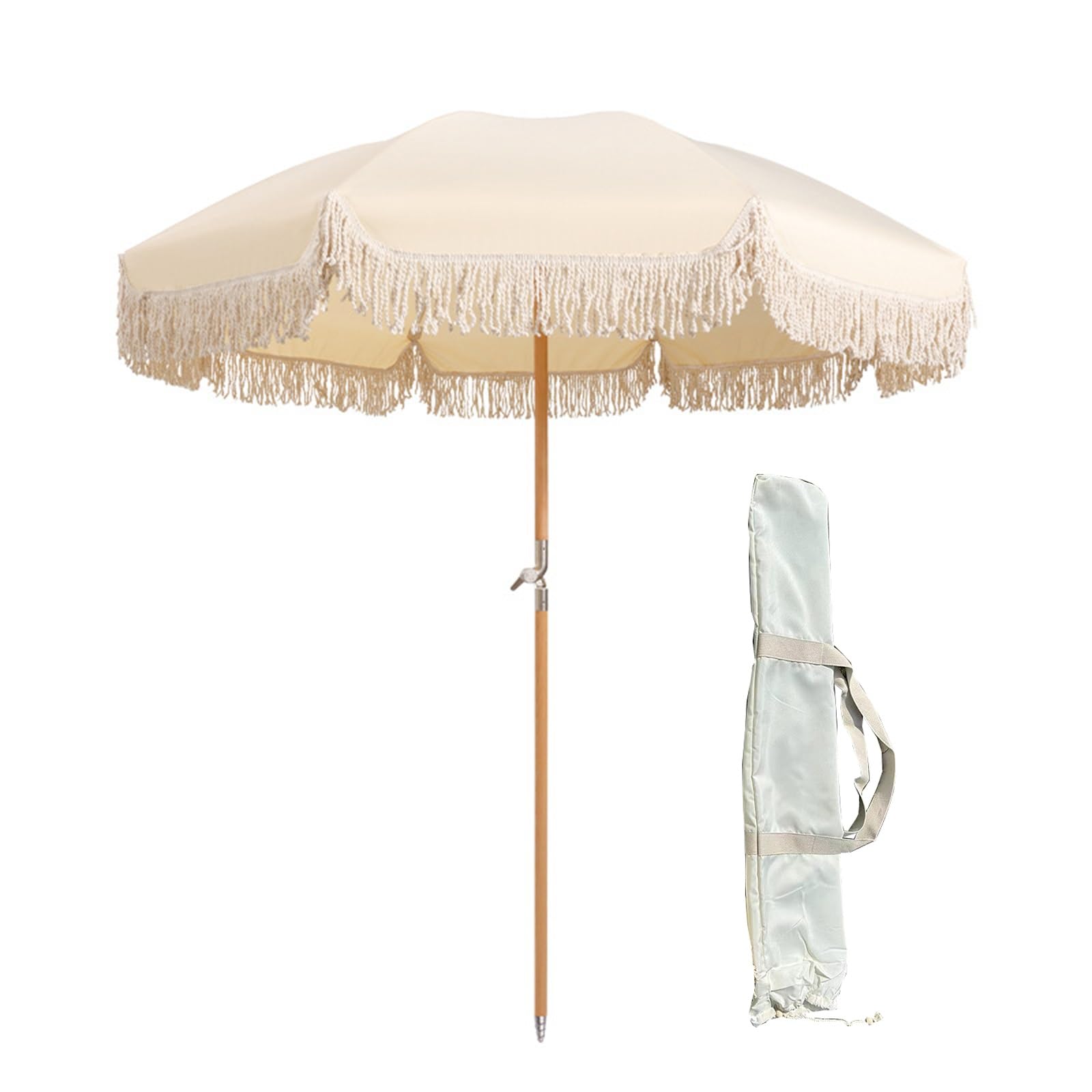 Parasol ogrodowy i tarasowy, obrotowy parasol plażowy, parasol przeciwsłoneczny do wypoczynku na świeżym powietrzu, aluminiowa rama o dużej średnicy, odporna na wiatr, z torbą do przechowywania.