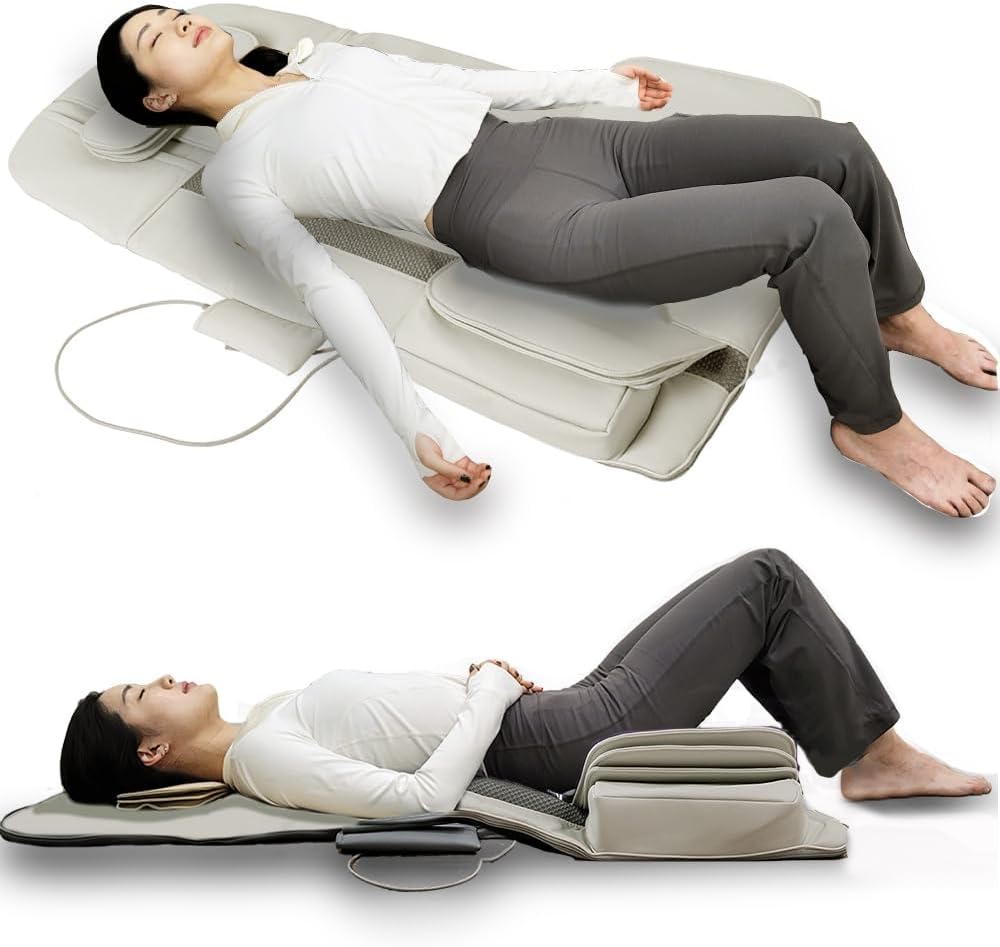 PHONECARE Full Body Stretching Massage Mat with Airbags. 3D Lumbar Traction - Neck, Back, Waist, Hip Relaxation & Pain Relief. Back Heating Massager Pad, Foldable & Portable.
