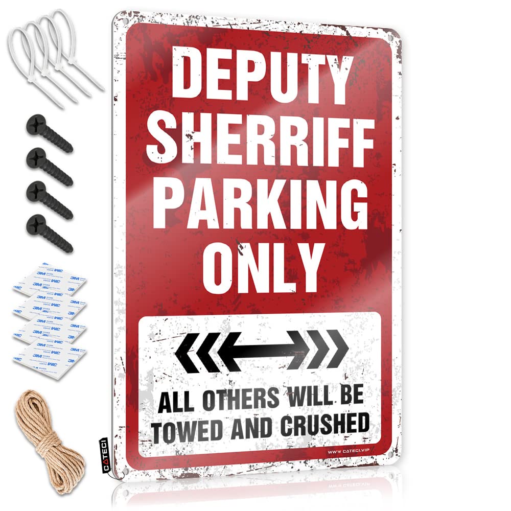 Krazmurongd One Color Outdoor Signs And Decor Deputy Sherriff Parking Only Tin Sign Metal Tin Sign Wall Decor Tin Metal Bar Signs