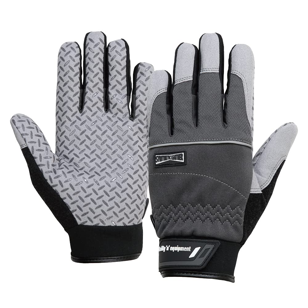Otafuku K-86 LL Gants en microfibre et caoutchouc de silicone pour travaux lourds Gris