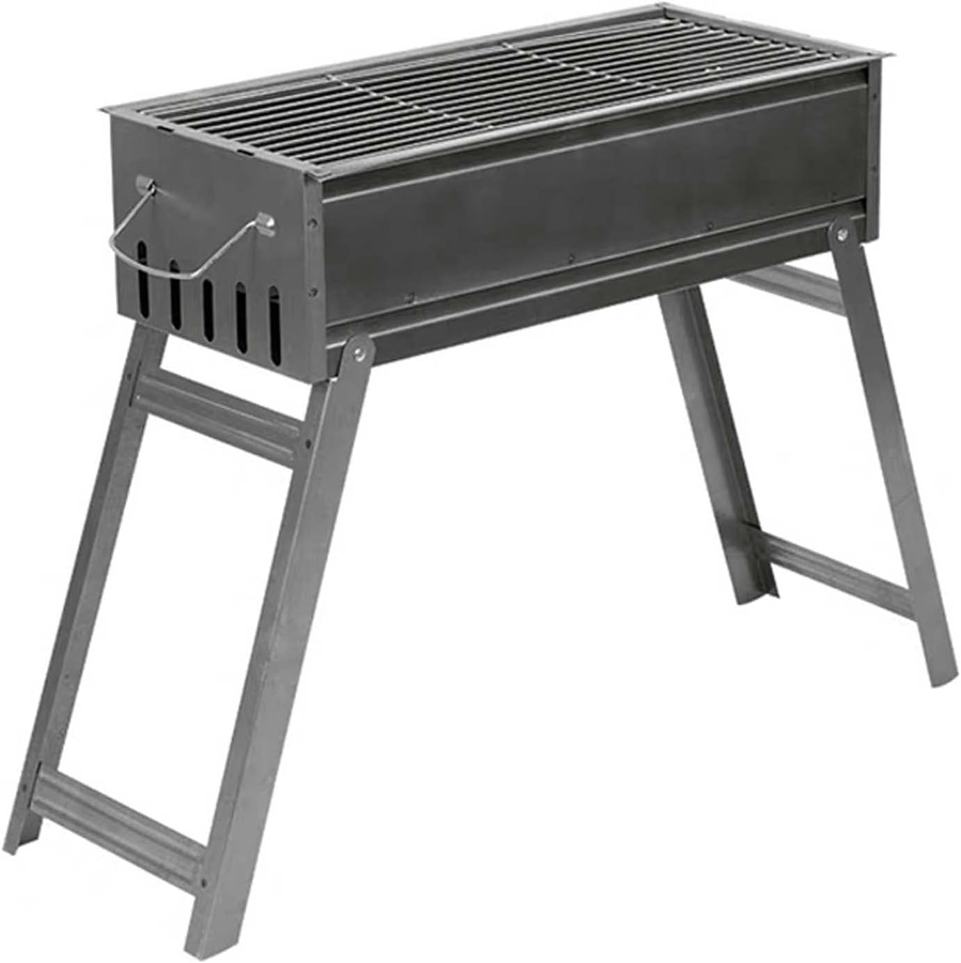 Barbecue A Carbonella Ripiano E Griglia Pieghevole 43 X 25 Cm Acciaio Inox - Foto 13
