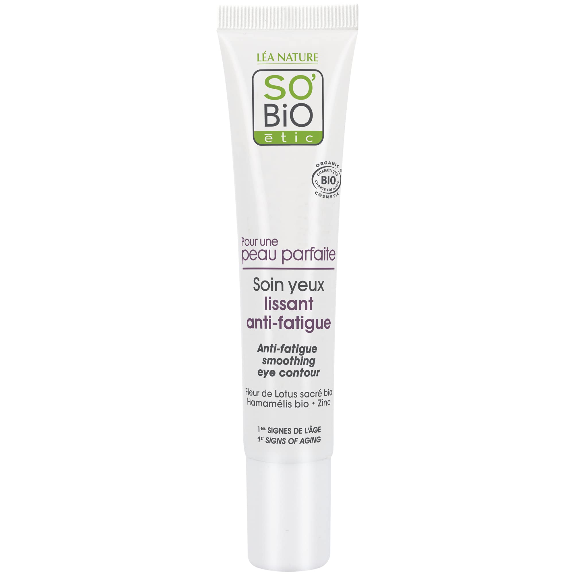 So'Bio Étic | Anti-Fatigue Smoothing Eye Contour | Organic Eye Cream for Brightening & Plumping Under Eye Bags, Dark Circles, Wrinkles & Anti-Aging |