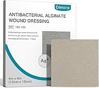 Vista 10 de Dimora Apósito para heridas de alginato de calcio, parches de 4 x 4 pulgadas, 10 almohadillas estériles individuales, gasa suave y altamente