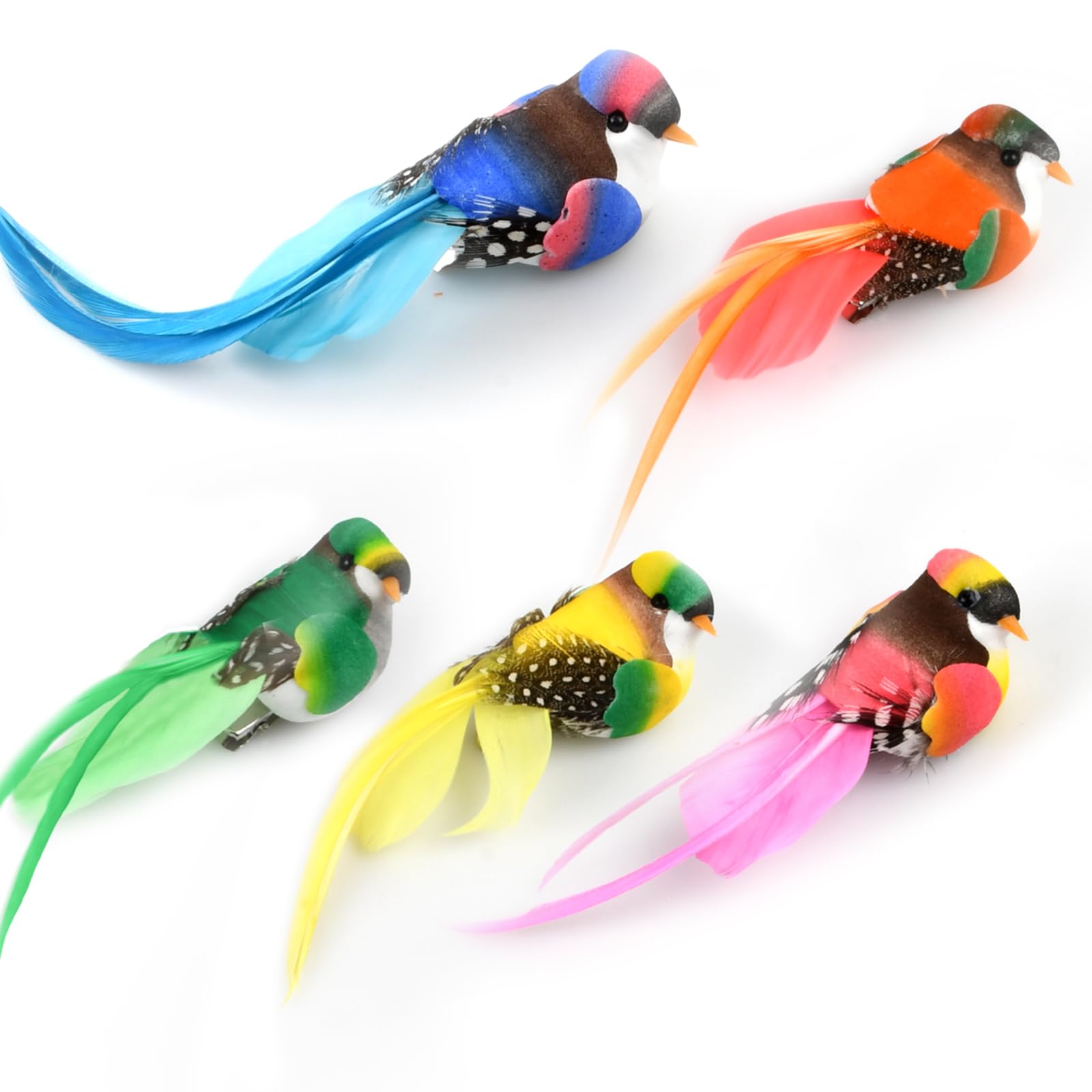 YOUDALIS 4Pezzi Uccelli Artificiali con Piume,Uccelli Artificiali di