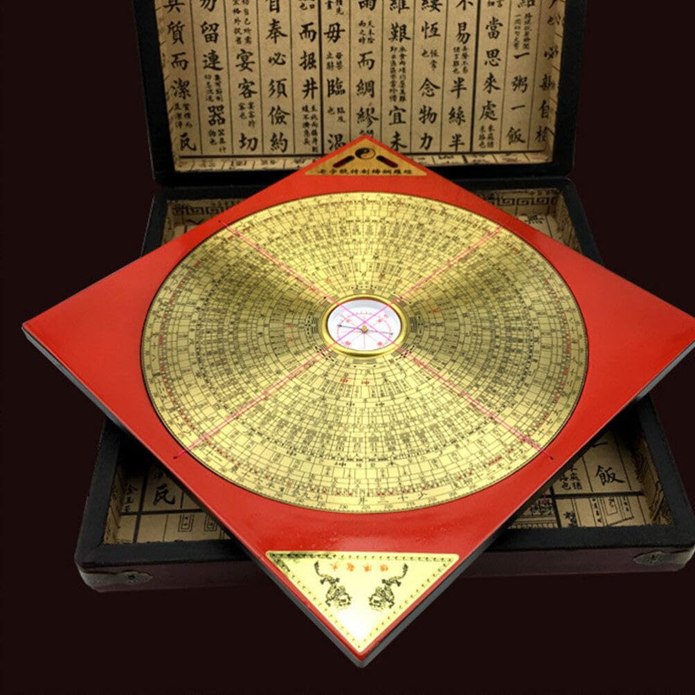 Brújula China Antigua Portátil Roja de Hierro y Cobre para Exteriores | Estilo Retro, Ligera y Fácil de Usar, Orienta en Actividades al Aire Libre, Pieza de Colección