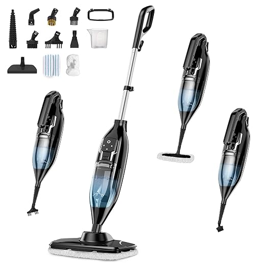 Steam Mop, 12-in-1 Powerful Handheld Steam Cleaner Detachable Steam Mops for Floor Cleaning, 565ML Removable Tank, 23FT Power Cable, MultiPurpose Steamer for Hardwood, Tile, Grout, Furniture