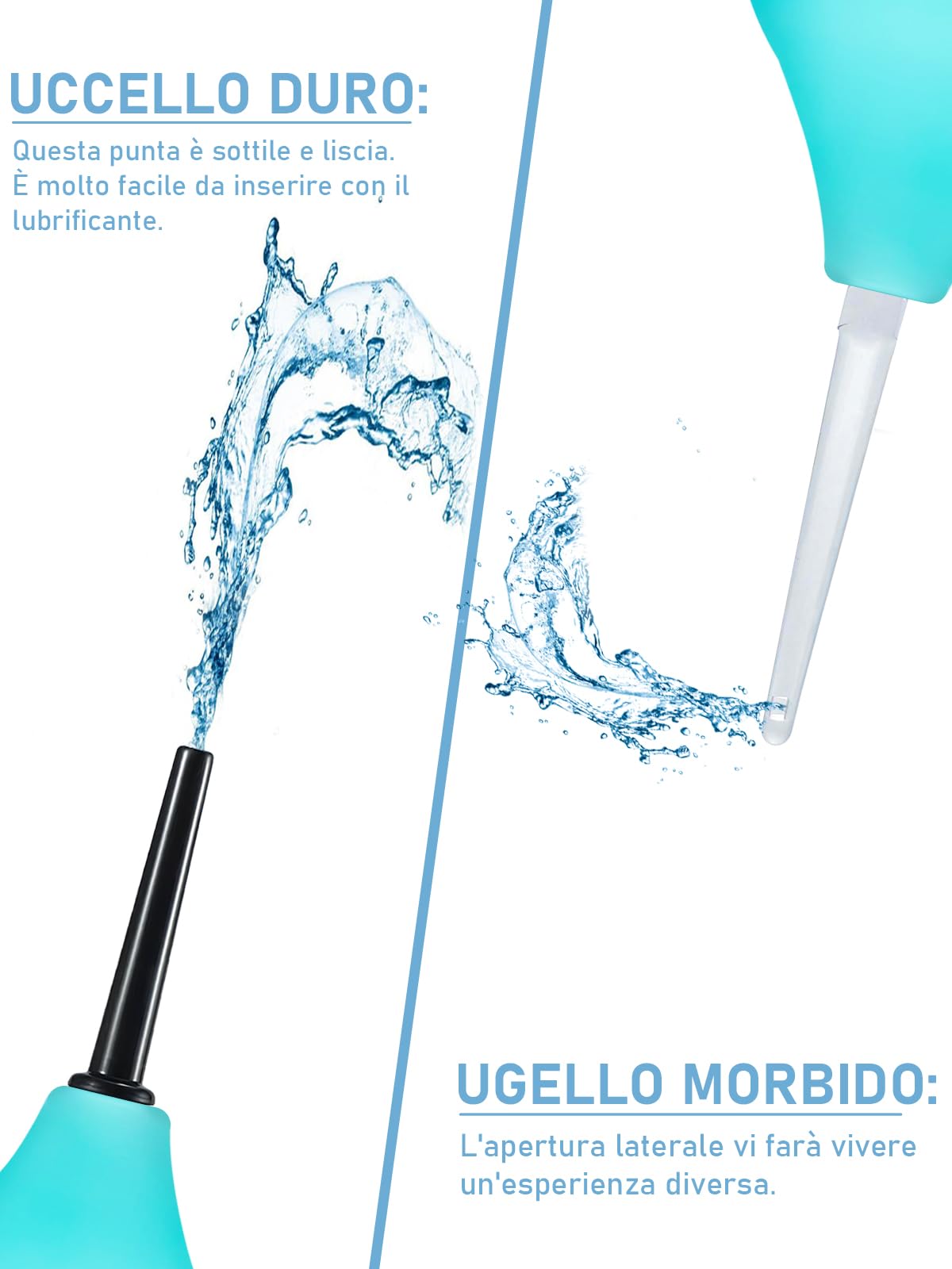 Clistere per pulizia ano anale - Peretta per Clistere Adulti Per Doccia Anale Lavanda Vaginale,per Donne Uomini Kit di Bulbi per Clistere con 3 Ugelli 224ml