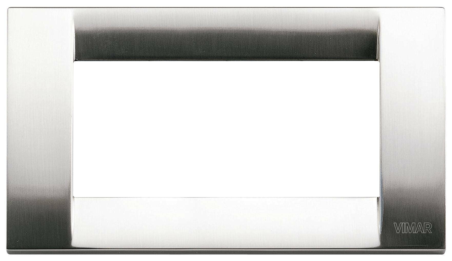 idea Series – Classic Plate 4 Modules Metal Idea Brushed Nickel