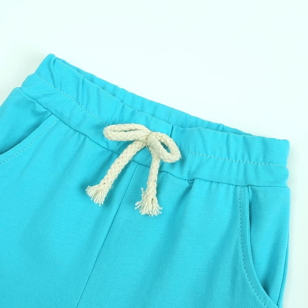 KISBINI Toddler Kids Plain Short Sleeve T-Shirt and Shorts Set Unisex Cotton Summer Outfit Clothes for Little Boys or Girls - Image 6