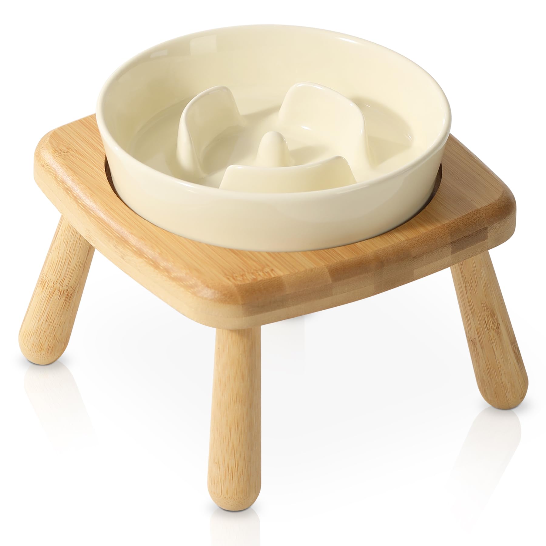 ぼたもち(ぜひプロフご覧ください^ ^)ペット食器 木製 食器付き