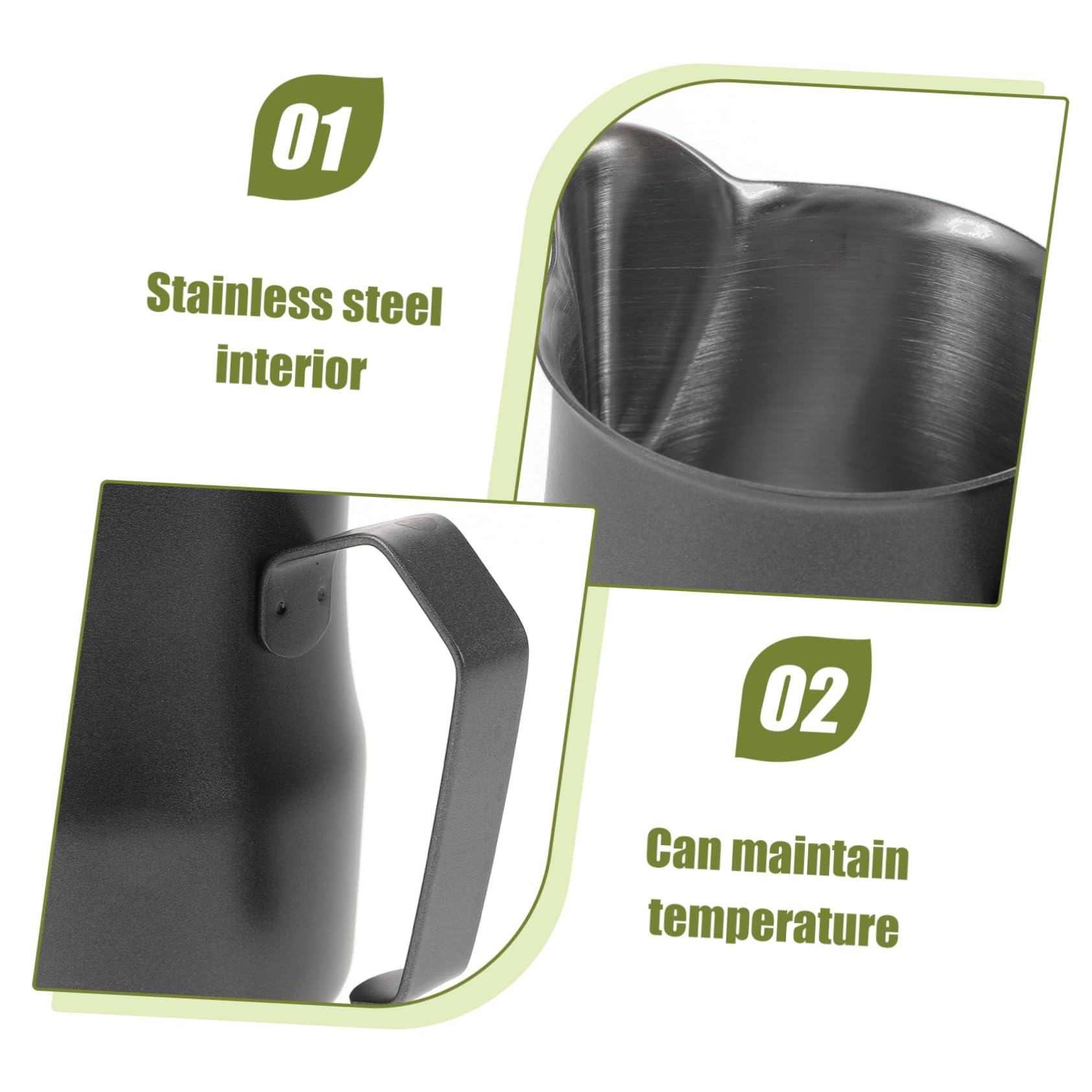 OSALADI 5piezas Cafetera Inoxidable Para Espumar Leche Jarra Pequeña Para Café Para Lattes y Cappuccinos Cafeterías