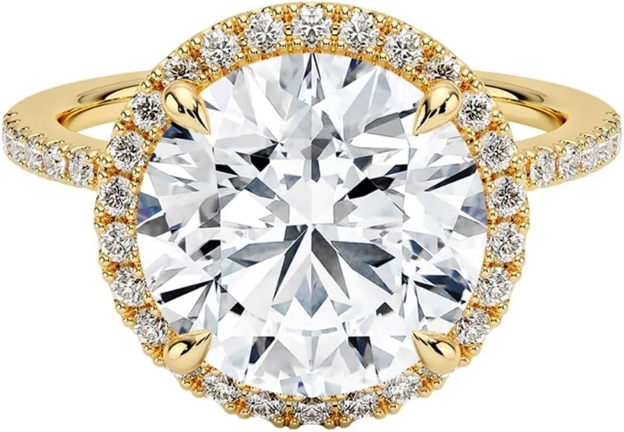 1-5 Ct Round Moissanite Engagement Ring 10k 14k 18k Gold & 925 Sterling Silver Halo Solitaire Moissanite Ring Christmas Gifts For Her
