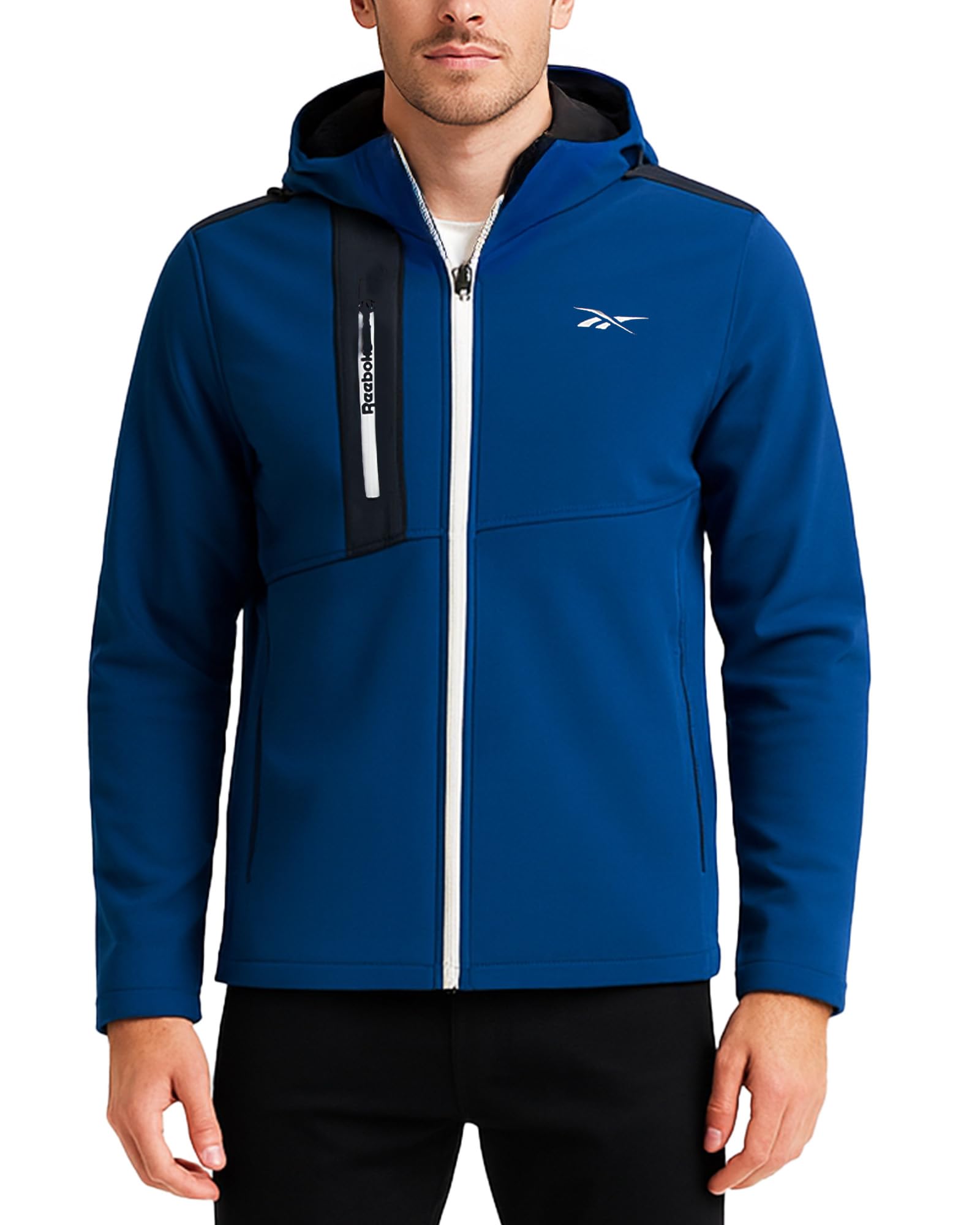 Reebok Mens Jacket - Water Resistant Zip Up Sherpa Fleece Lined Softshell Mens Lightweight Jacket - Winter Jackets for Men