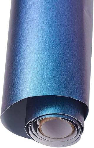 Miniatura 7 de XhuangTech Lámina adhesiva de vinilo metálico matebrillante camaleón para carrocería de automóvil, lámina de liberación de burbujas de aire (azul