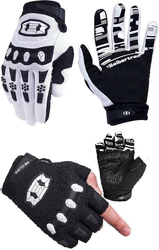Seibertron Fullfinger Adult White M and Dirtclaw Adult Black M Gloves