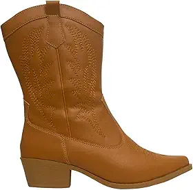 Bota Texana Feminina Boiadeira Western Country Cano Médio