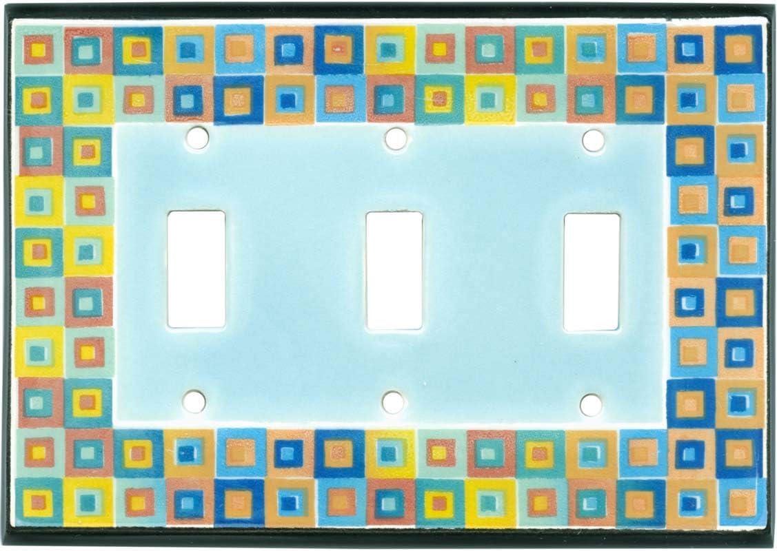 Art Glass Ceramic - 2 Toggle Switch Plate Covers