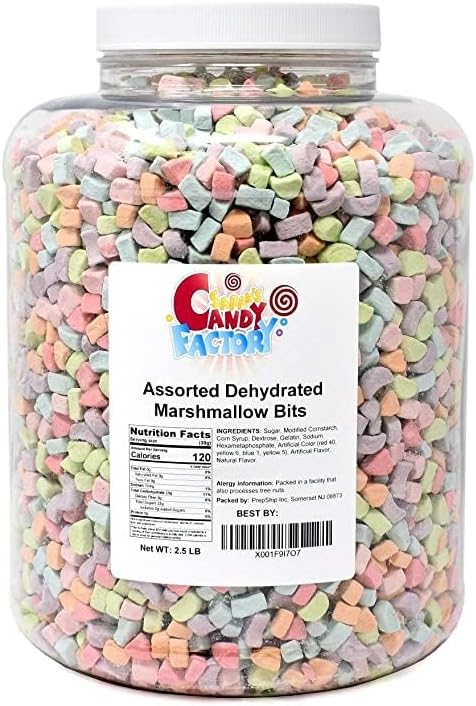 Sarah's Candy Factory Assorted Dehydrated Marshmallow Bits in Jar, 2.5 Lbs (updated)