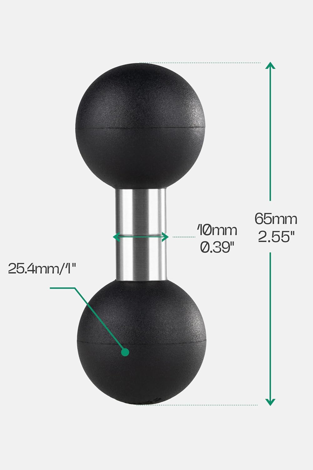 1" Double Ball Adapter, B Size 1" Ball Mount Joiner for Connecting Two Socket Arms, Extension Mount Adapter-LB-01