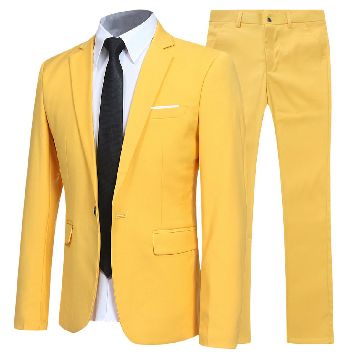 Allthemen Abiti da Uomo 2 Pezzi Suit Slim Fit Wedding Dinner Tuxedo Abiti per Uomo Business Casual Giacca e Pantaloni 10 Colori Disponibili