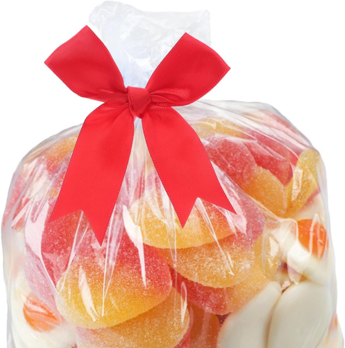 Red Twist Ribbon Bows with Pre Tied Twist Ties 3.34X3.14 Inch Satin Mini Bows for Candy Packaging Wedding Cake Decoration Birthday Party Treat Bags - Image 4