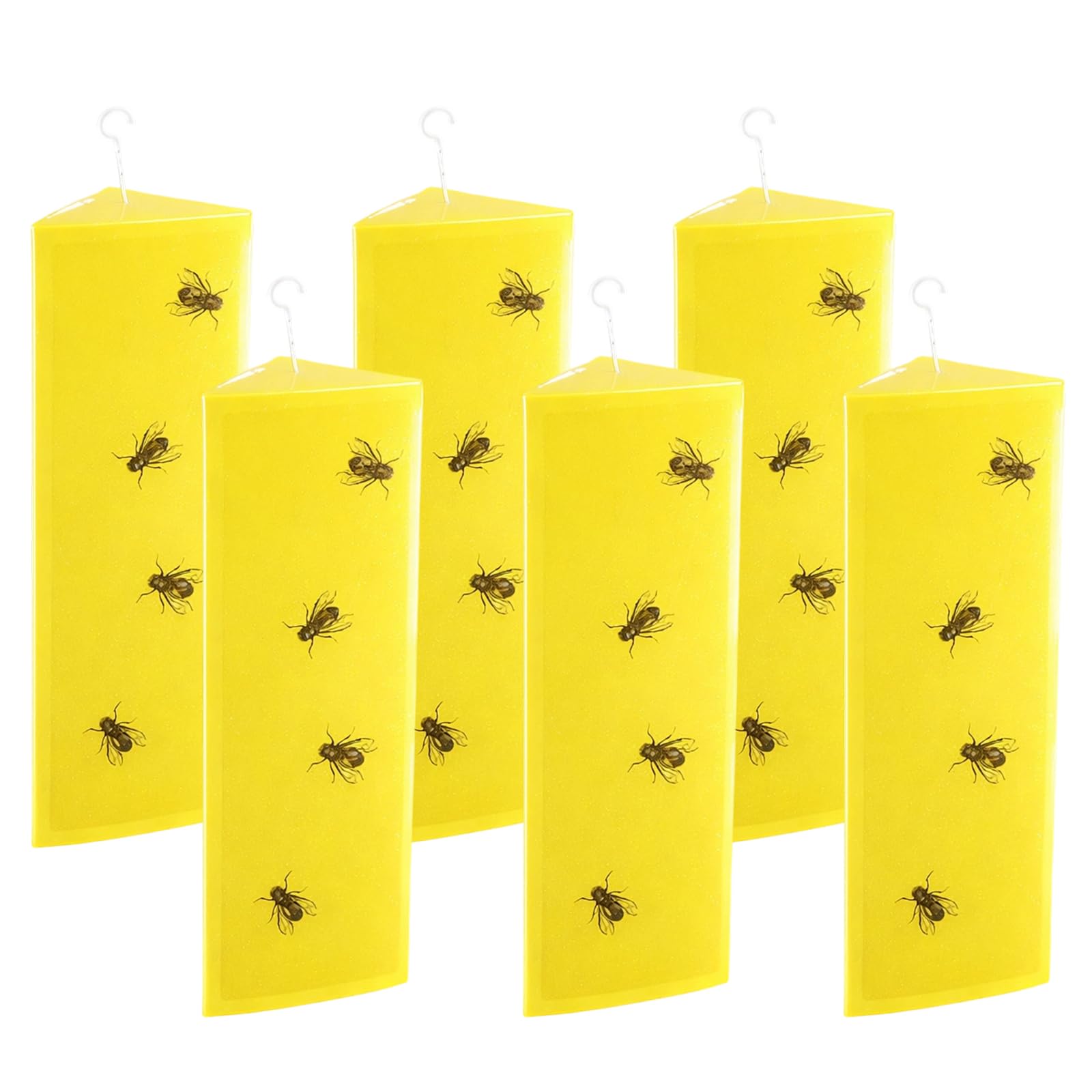 6PCS Fruit Fly Trap, Indoor & Outdoor Dual-Use Hanging Fly Traps, Sticky Fly Catchers Dual Side, Fruit Fly Traps Indoor and Outdoor for Home Use, Plant & Home Fly Control, Yellow