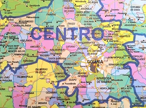 MAPA/POSTER DO ESTADO DE GOIÁS - DIMENSÕES: LARGURA 117 CM X ALTURA 89 CM
