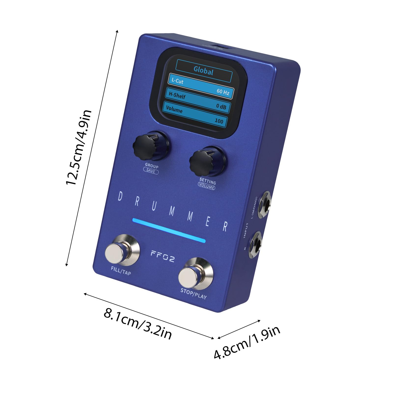 FLAMMA Drum Machine Gitarrenpedal 121 Drum Grooves 11 Musikstile 66 Slots 20Hz-20kHz EU-Stecker
