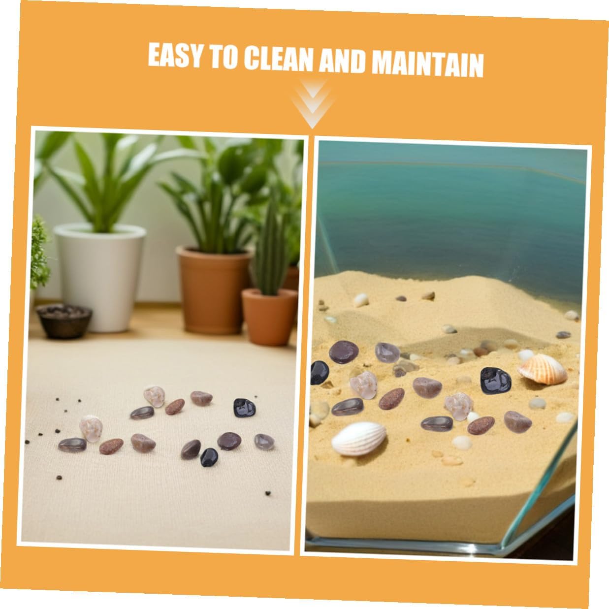 Natural Polished River Rocks 2-3cm 1500g Decorative Pebbles for Aquarium Gravel Fish Tank Landscaping and Garden Terrarium Stones