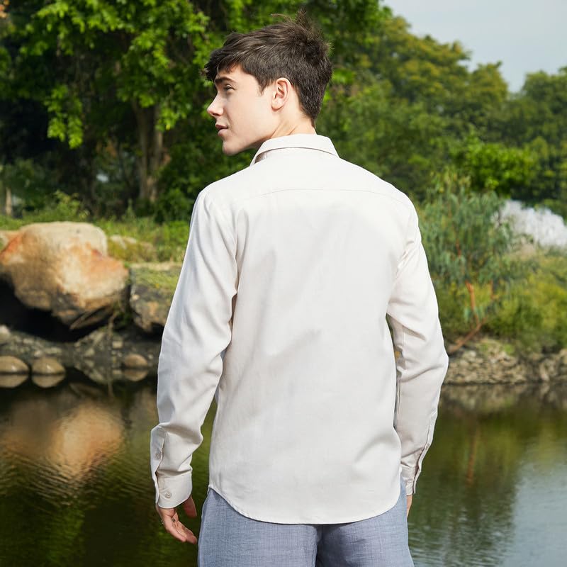Image of CAHOOT Men's Shirt for Casual Wear | Spread Collar | Long Cuffed Sleeves | Button Closure | Shirt Crafted with Comfort Fit for Everyday Wear