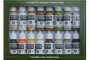 Vallejo Earthtone Colors Water Based Paint Essentials Set, Includes 16 Colors Perfect...