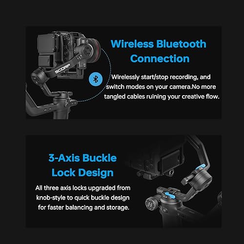 Miniatura 6 de FeiyuTech SCORP-C2 Estabilizador de cámara cardán de mano para DSLR y cámara sin espejo para Sony/Canon/Nikon/Panasonic/Fujifilm, seguimiento AI,