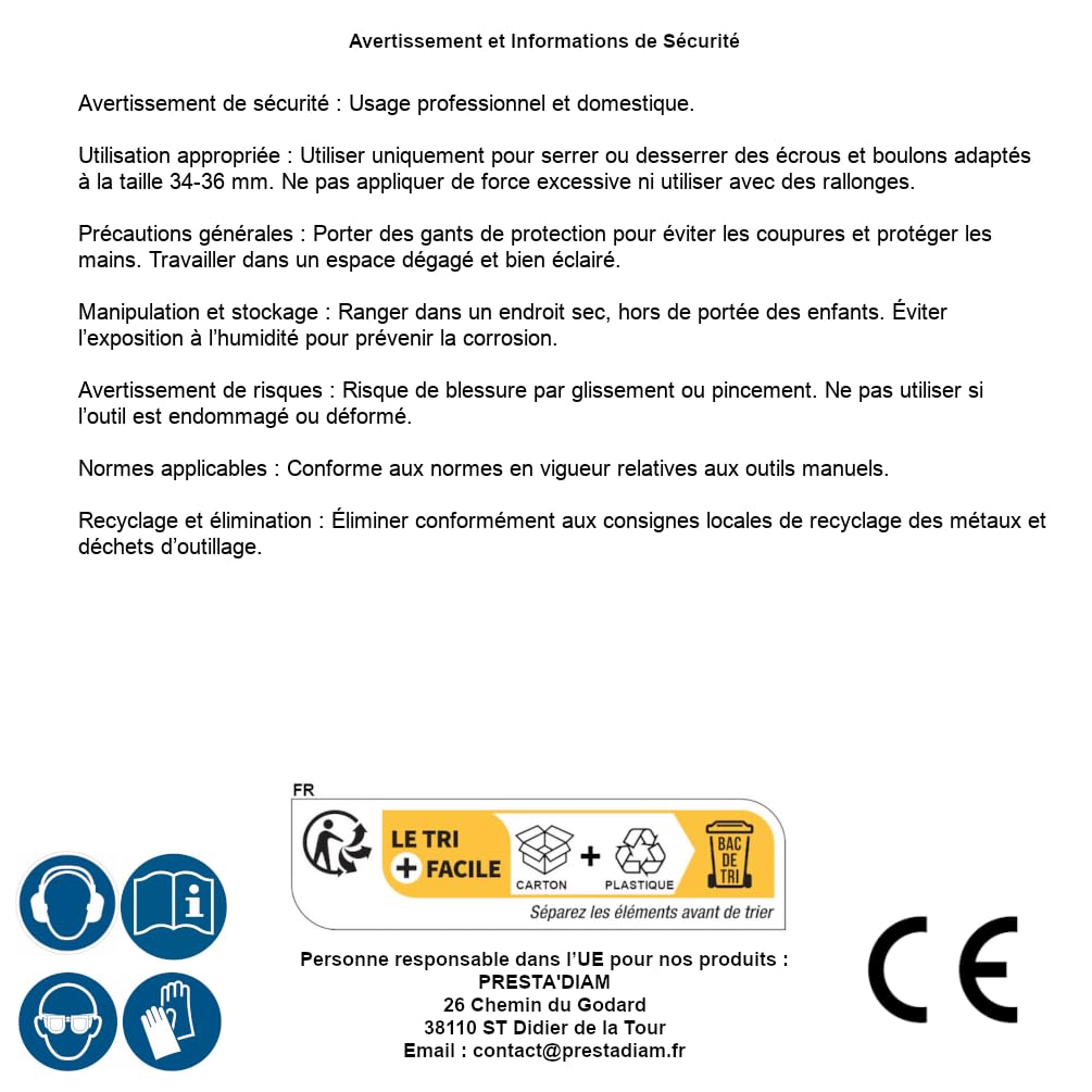 Zapfenschlüssel 34-36 mm – Stahl, Präzision und Robustheit – schwierige Zonen. D-Work