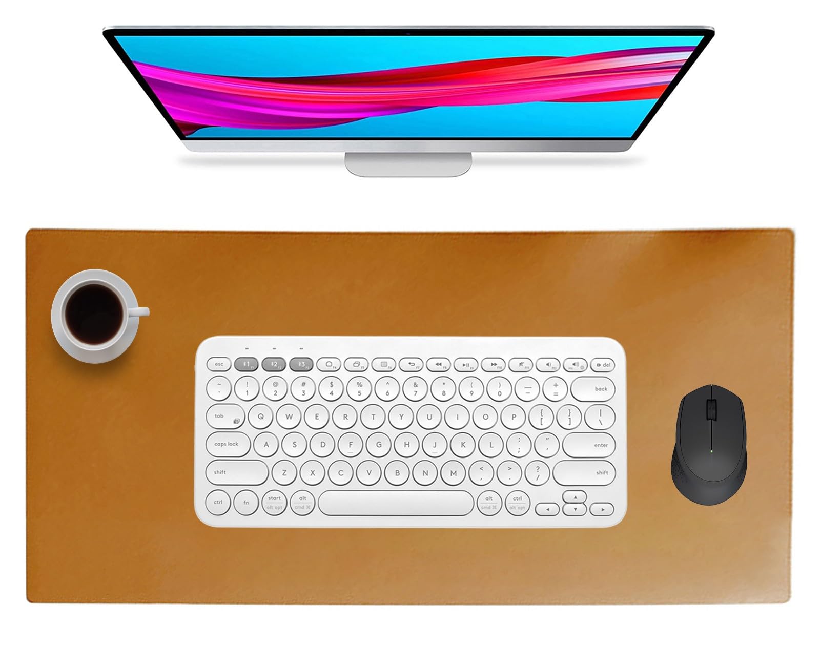 Tappetino da scrivania in similpelle PU, grande sottomano per mouse, protezione per la scrivania, Tappetino antiscivolo e impermeabile per ufficio e casa(Brown,140x60cm)