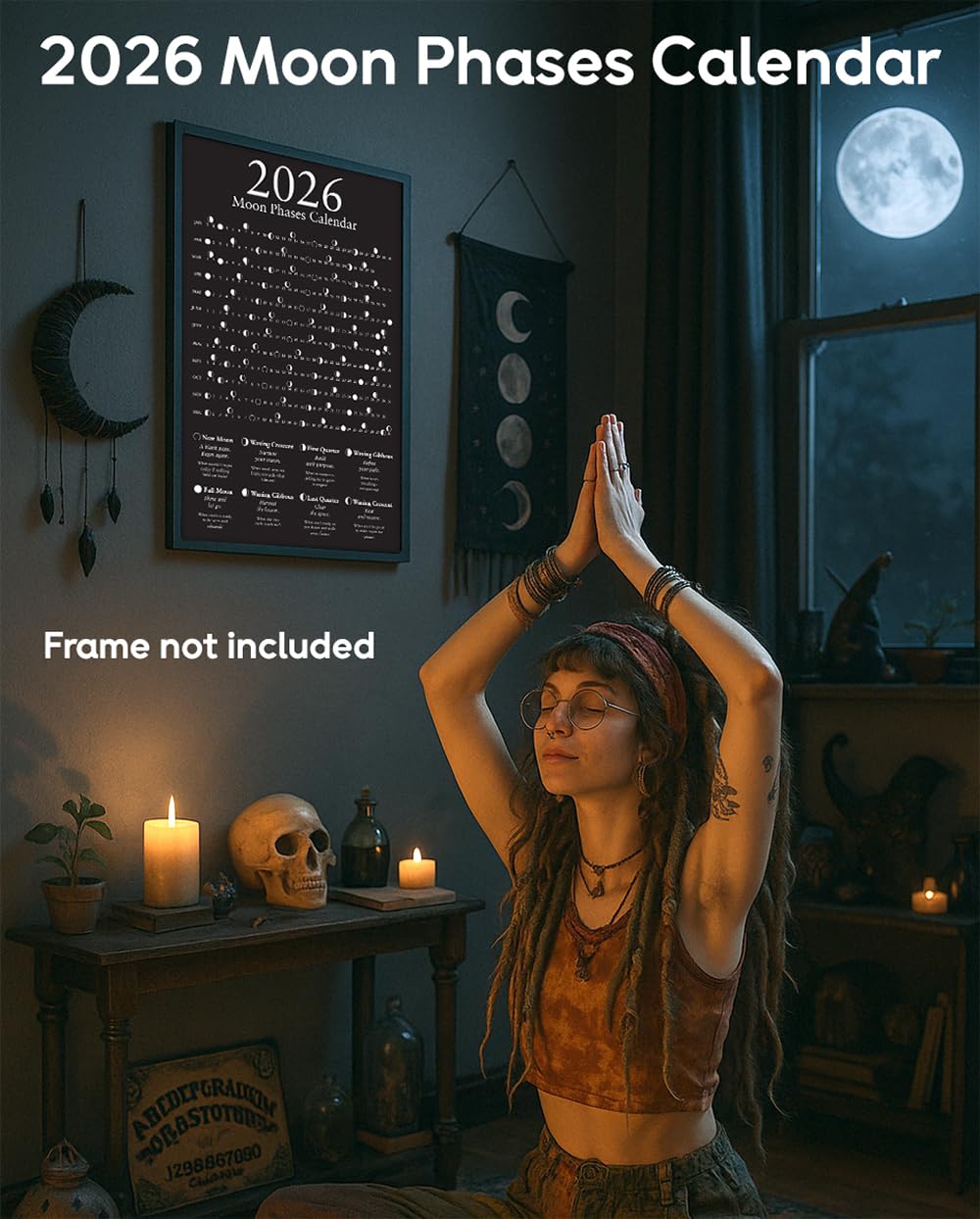 Amazon.com: 2026 Moon Phases Calendar Poster 11x17 Unframed Print