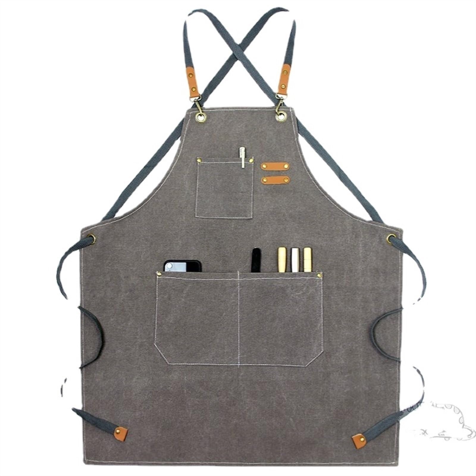 Grembiule Per Attrezzi Grembiule di saldatura in pelle Grembiule di calore resistente alla fiamma resistente alla fiamma for lavori for lavori pesanti con 6 tasche 42inch Lavoro Uomo