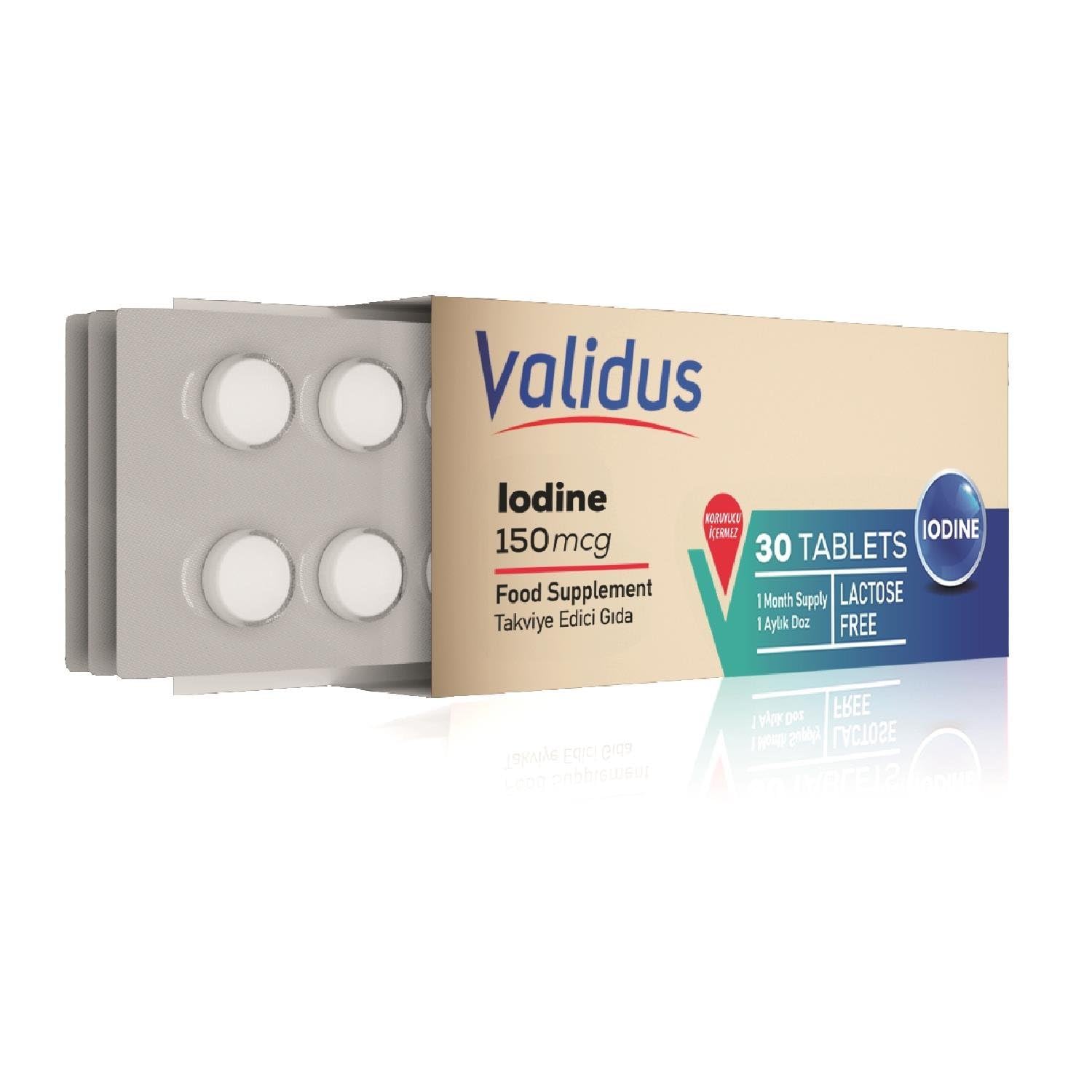 Validus İyot 150 mcg Takviye Edici Gıda 30 Tablet