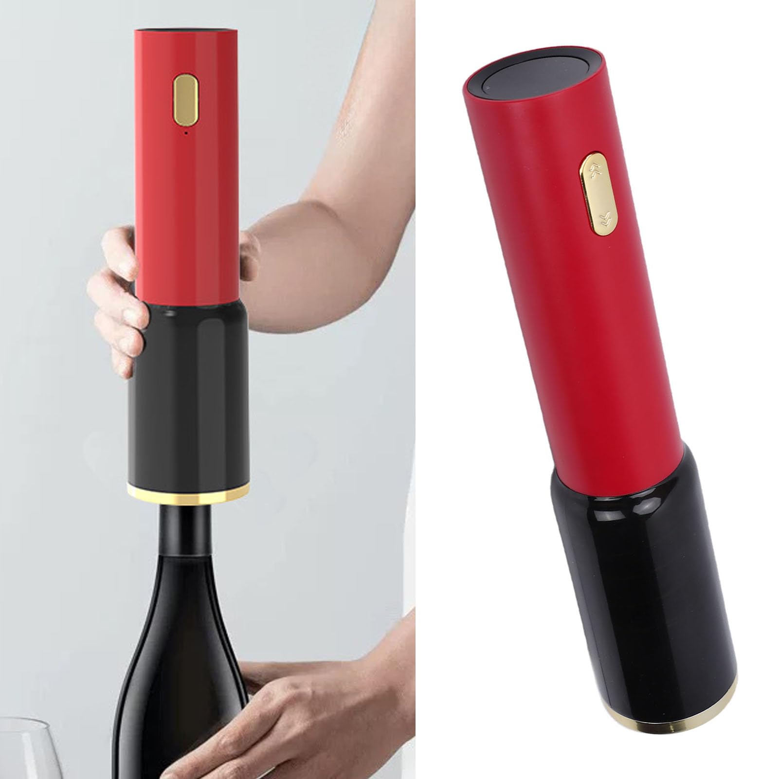 Apribottiglie Elettrico, Apribottiglie Automatico con Un, Cavatappi Elettrico con Batteria Ricaricabile da 1000mAh e Tagliacapsule per Matrimoni, Feste in Domestica