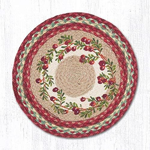Earth Rugs placemat, 15"x15", Red/Green