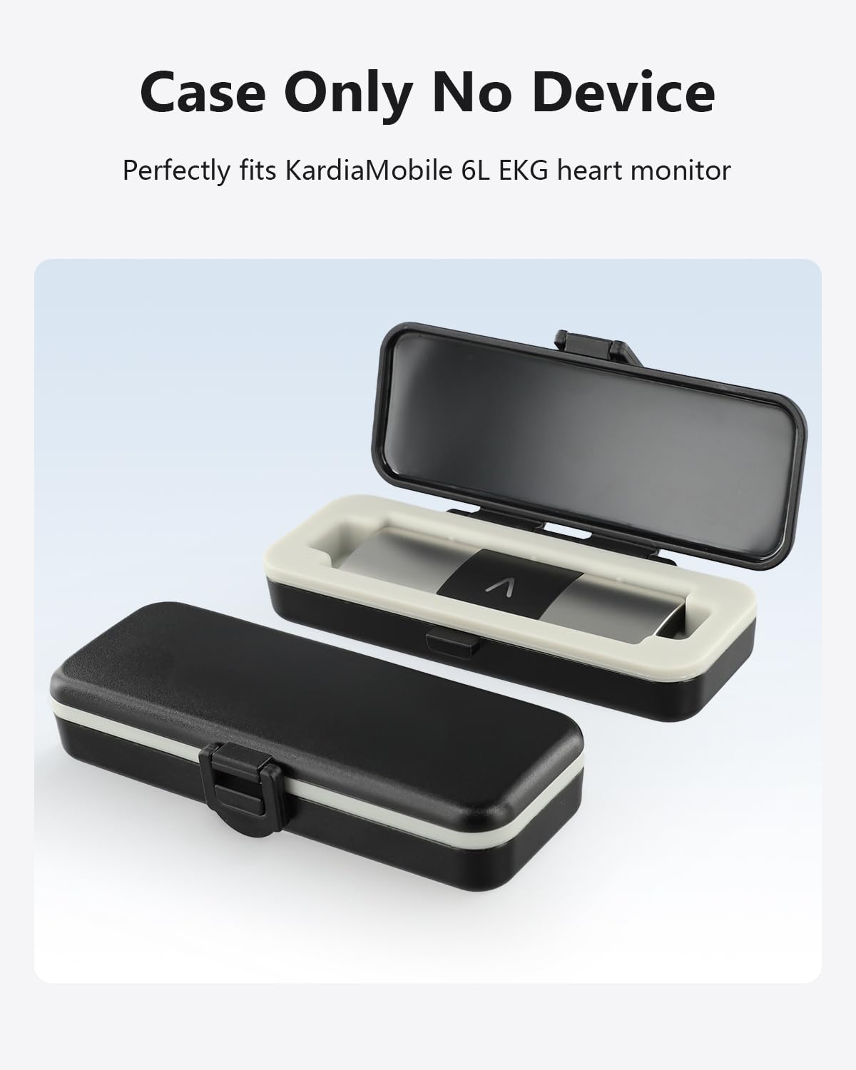 SavvyBloom Kardia Mobile Case Only for KardiaMobile 6L EKG Heart Monitor, KardiaMobile 6L Case with Silicone Pad for Travel and Portable, Protect Kardia (CASE ONLY) Black