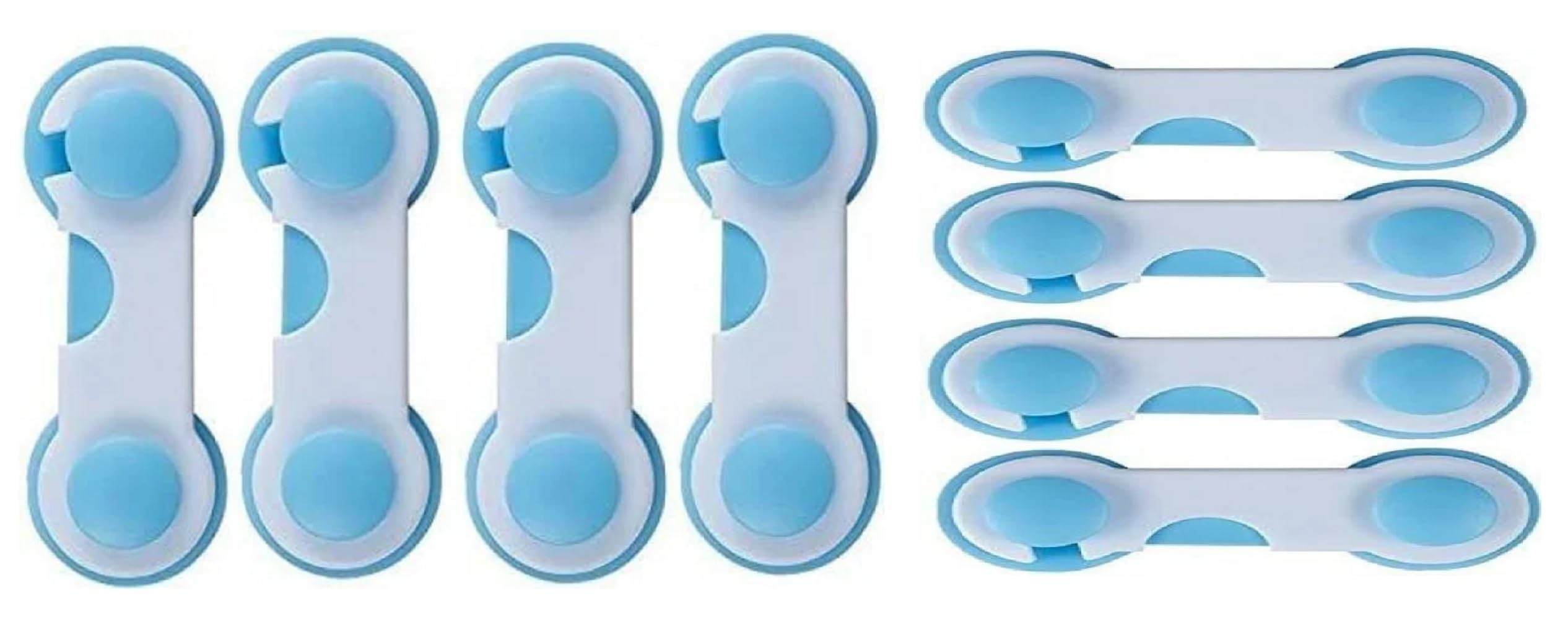 naughty baby Safety Plastic Cabinet Locks Blue 10 cm x 4 cm x 1.5 cm (Set of 8 Blue)-image-45