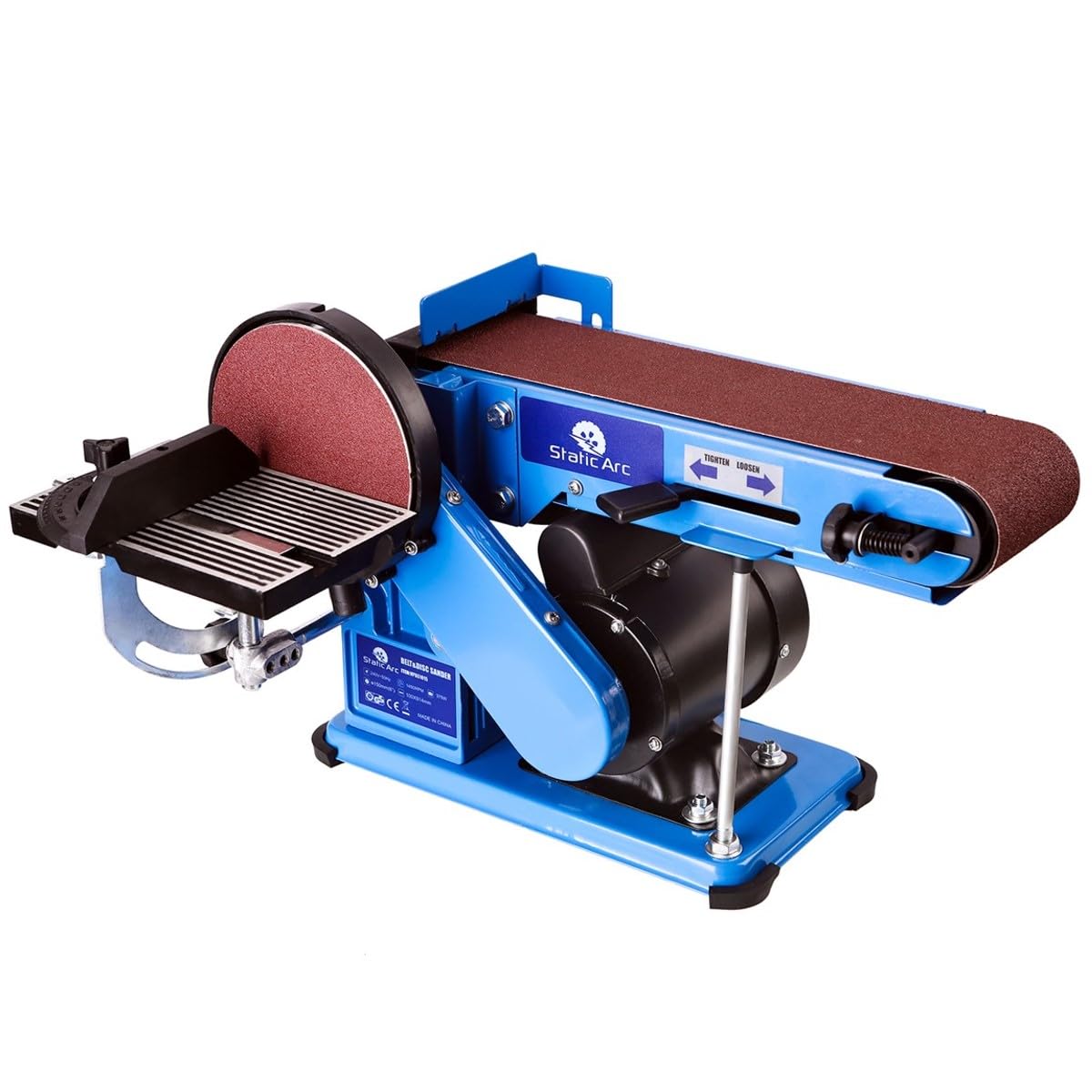 375W Electric Belt + DISC Sander 2in1 LINISHER Bench WORKTOP Wood Metal Sanding